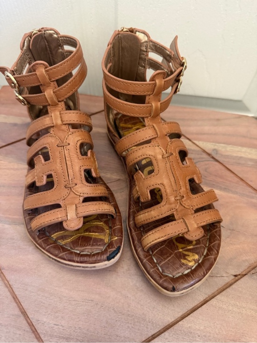 Girls Sam Edelman Tan Strappy Sandals for Kids